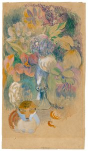 Stilleven met Kat door Paul Gauguin