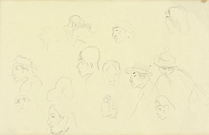 Studies van Hoofden en Figuren door Paul Gauguin