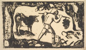 Tahitian draagt bananen door Paul Gauguin