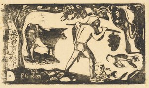 Tahitiaan die Bananen Draagt Le porteur de fei, in of na 1895