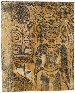 Tahitische Afgod, De Godin Hina, 1894-95 door Paul Gauguin