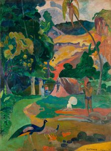 Tahitiaans:  Matamoe Matamoe (Dood), Landschap met pauwen
