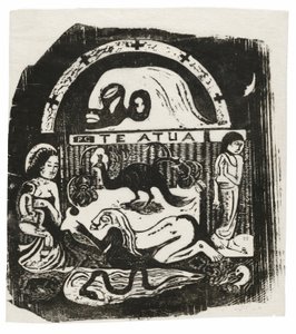 Te atua (De God), uit de Suite van Late Houtsneden