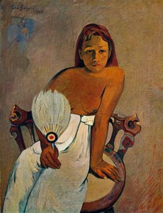 Het Meisje met een Waaier, 1902 door Paul Gauguin