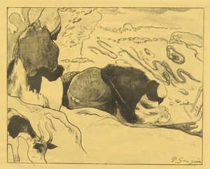 De wasvrouwen door Paul Gauguin