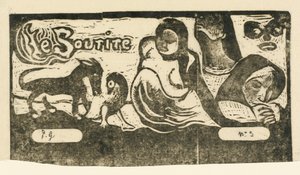 Titelpagina voor Le Sourire, in of na 1895 door Paul Gauguin