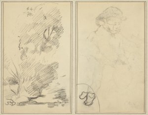 Bomen; Schets van Bretonse Jongen (verso)