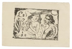 Twee Vrouwen aan het Kletsen, kopstuk voor Le Sourire door Paul Gauguin
