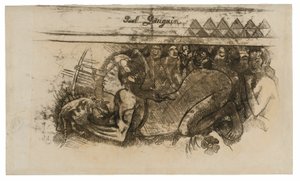 Vrouw met een Kat door Paul Gauguin