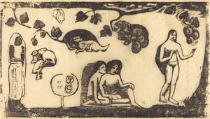 Vrouwen, Dieren en Bladgroen door Paul Gauguin
