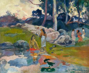 Vrouwen aan de oever van de rivier, ca. 1892