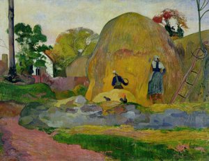 Gele hooibergen, of Gouden oogst, 1889 door Paul Gauguin