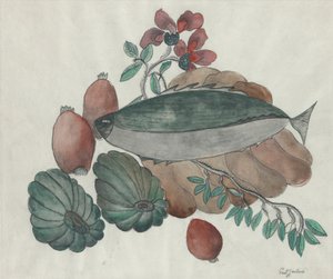 Stilleven: Vis, Bloemen en Groenten