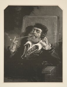 (Een roker) door Paul Gavarni
