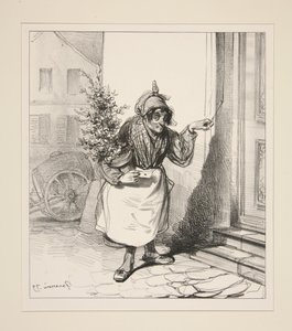 Lieve engel, mijn liefde zendt je op de vleugels van de zefier de geur van enkele bloemen en duizend kussen. door Paul Gavarni