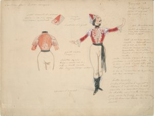 Kostuumstudie voor mannelijke zigeuner in door Paul Gavarni