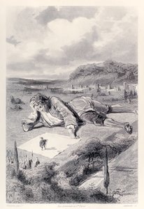 Gulliver heeft een audiëntie bij de keizer van Lilliput, uit de Franse editie van Gullivers Reizen door Jonathan Swift door Paul Gavarni