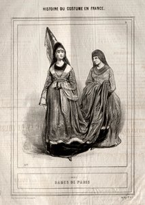 Geschiedenis van het kostuum in Frankrijk: Dames van Parijs door Paul Gavarni