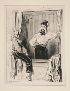 Le vicomte Aime de Trois Etoiles et dame Eloa de Tremblemont vont door Paul Gavarni