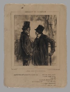 Lithografische steen voor Mosieu, j door Paul Gavarni