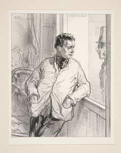 Monsieur de Montmorency? Alstublieft... Dat hebben wij hier niet. door Paul Gavarni