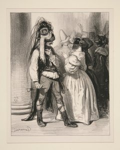 Pauvre Elvire, emportee aux flots du bal Musard door Paul Gavarni