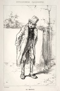 Physionomies Parisienne: Au Marais, 1869 door Paul Gavarni