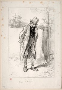 Physionomies Parisiennes: Au Marais. Ici, Azor! ici!, 1857-58 door Paul Gavarni