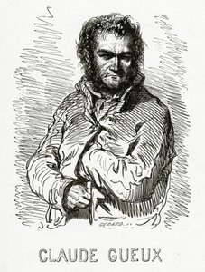 Portret van Claude Gueux, 1834 (zwart-wit gravure) door Paul Gavarni