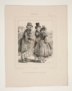 Prete un peu ta voleuse, vieux, pour un leger galop door Paul Gavarni