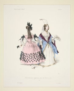 TRAVESTISSEMENS ORIGINAUX voor de bals van 1834. 5 en 6. door Paul Gavarni