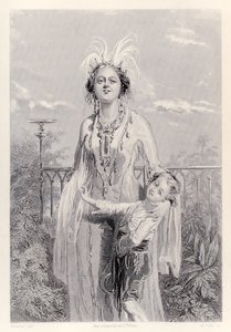 De koningin van Laputa, uit de Franse editie van Gullivers Reizen door Jonathan Swift door Paul Gavarni