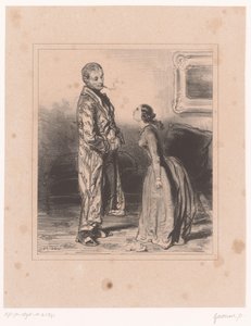 Vrouw schreeuwt tegen haar man, uit de serie Impressies van het huwelijk