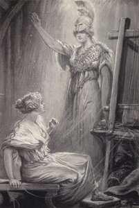 Athene en Arachne door Paul Hardy