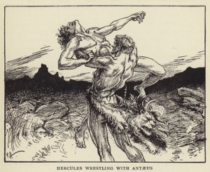 Hercules worstelt met Antaeus door Paul Hardy
