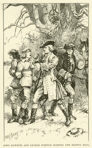 John Hawkins en George Sympson beroven de Bristol Mail (gravure) door Paul Hardy