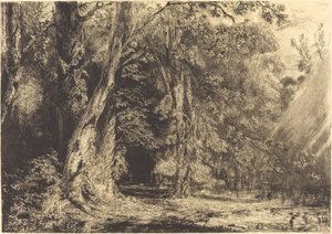 Overstroming in het Bos van het Île Séguin door Paul Huet
