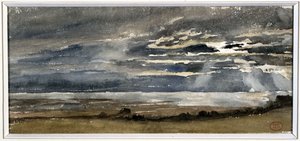 Ondergaande zon door Paul Huet