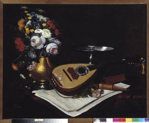 Stilleven met mandoline door Paul Joret