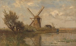 Molen aan een vijver