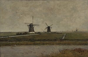 Polder met molens bij Overschie