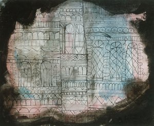 Brandend kasteel door Paul Klee