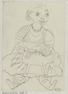 Kind met een speelgoed door Paul Klee