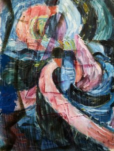 Constructie onder een waterval, een oversteek door Paul Klee