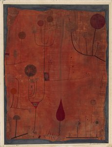 Vruchten op Rood door Paul Klee