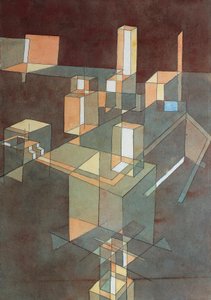 Italiaanse stad door Paul Klee (1879-1940), aquarel op Ingres-papier, 34x23 cm door Paul Klee