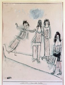 Scène met meisjes door Paul Klee