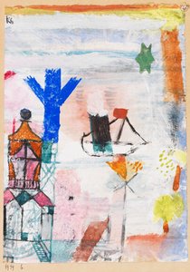 Kleine stoomboot, 1919 door Paul Klee