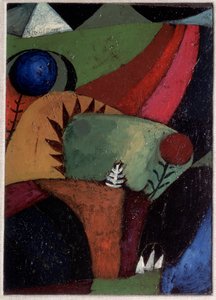 Drie blauwe klokjes door Paul Klee