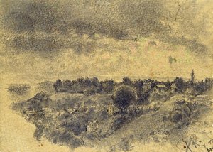 Zonder titel (Berne, uitzicht op de Rosengarten) 1897 door Paul Klee